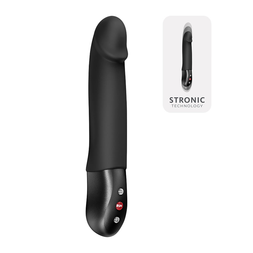 FUN FACTORY STRONIC REAL Premium-Pulsator in Schwarz für intensive G-Zonen-Stimulation in der Gesamtansicht