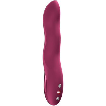 FUN FACTORY STRONIC WAVE Thrusting Pulsator in Weinrot – Frontansicht mit länglicher geschwungener Form und sichtbaren Bedienelementen