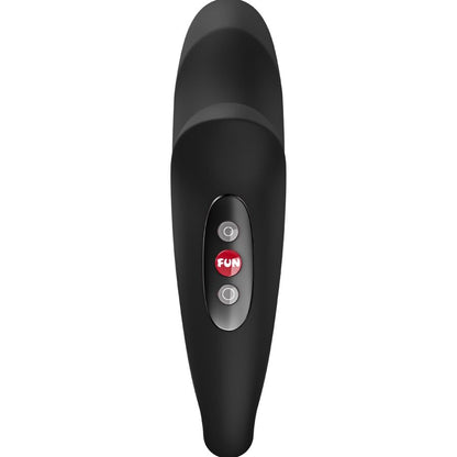 FUN FACTORY VELOCE Dual-Stimulator in Schwarz – Frontansicht mit schlanker Form und sichtbaren Bedienelementen