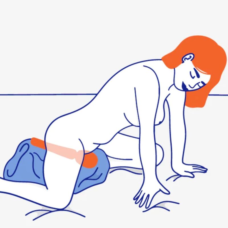 FUN FACTORY VIM Wand-Massager – illustrierte Anwendungsdarstellung in kniender Position