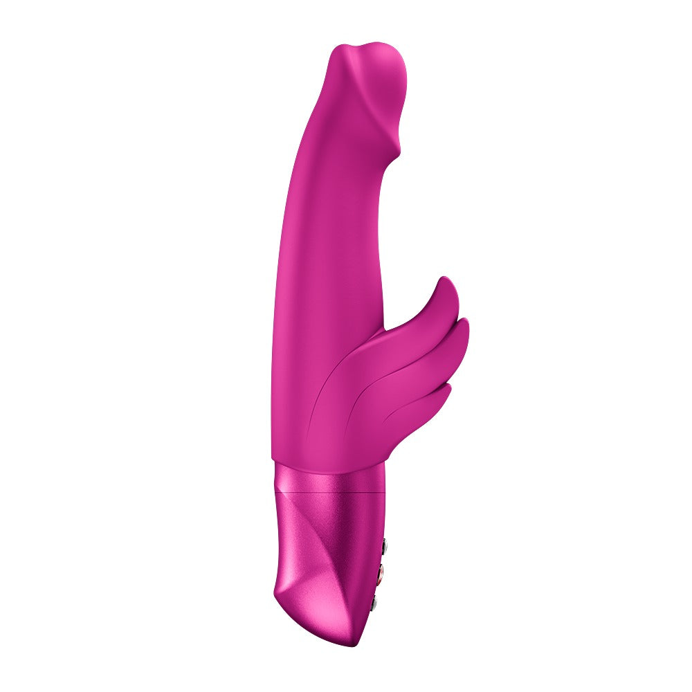 FUN FACTORY WICKED ANGEL Rabbitvibrator in Pink mit flexiblem Stimulationsarm in der Seitenansicht