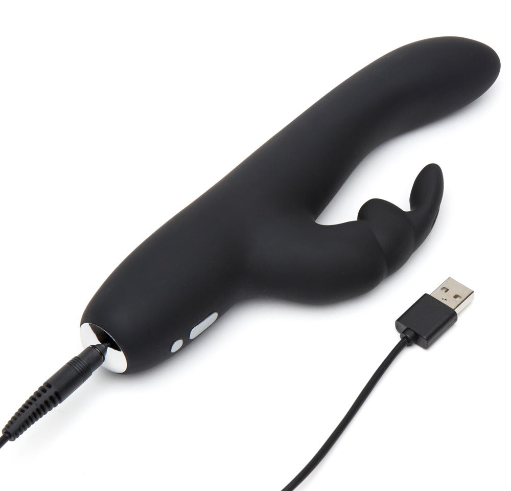 Schwarzer Rabbit Vibrator mit USB-Ladekabel