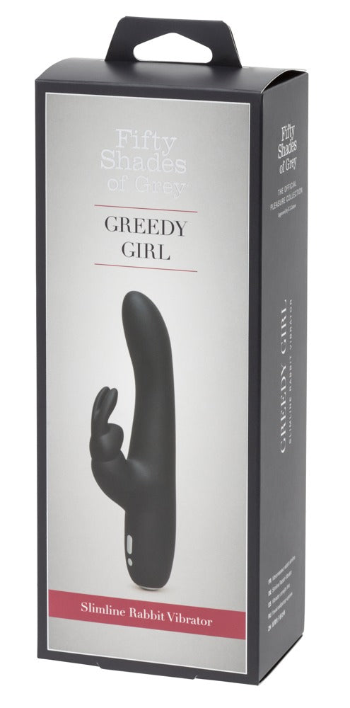 Verpackung des Greedy Girl Slimline Rabbit Vibrators