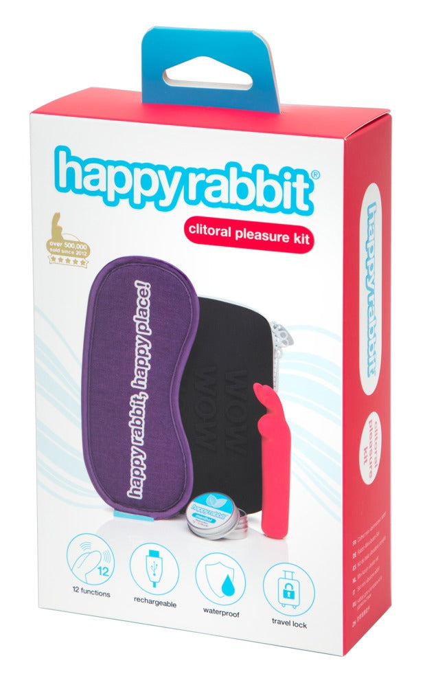 Happy Rabbit Clitoral Pleasure Kit in der Originalverpackung mit Produktabbildung und Set-Hinweisen