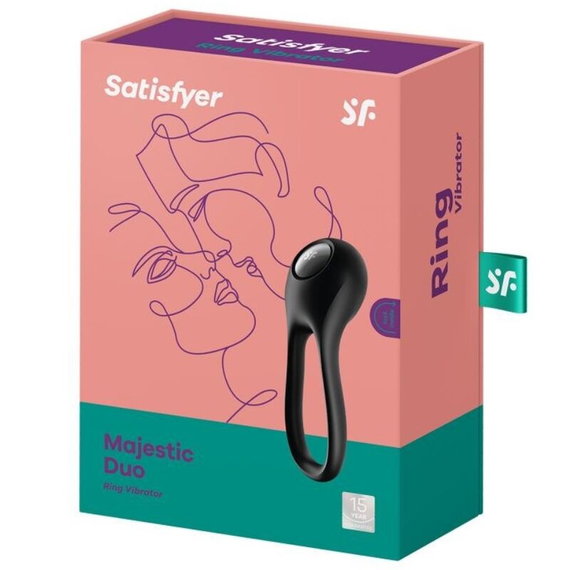MAJESTIC DUO RING VIBRATOR SCHWARZ - Produktansicht 4