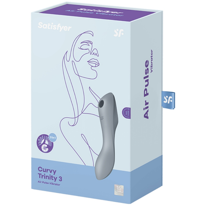 CURVY TRINITY 3 AIR PULSE VIBRATOR GRAU - Produktansicht 3