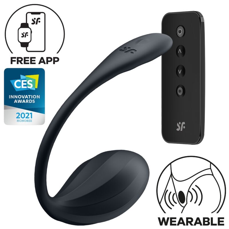 RIBBED PETAL G POINT STIMULATOR FERNBEDIENUNG SCHWARZ KOSTENLOSE APP - Produktansicht 1
