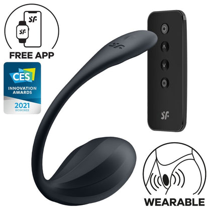 RIBBED PETAL G POINT STIMULATOR FERNBEDIENUNG SCHWARZ KOSTENLOSE APP - Produktansicht 1