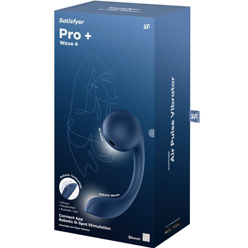 PRO+ WAVE 4 G-SPOT & AIR PULSE STIMULATOR KOSTENLOSE APP DUNKELBLAU - Produktansicht 6