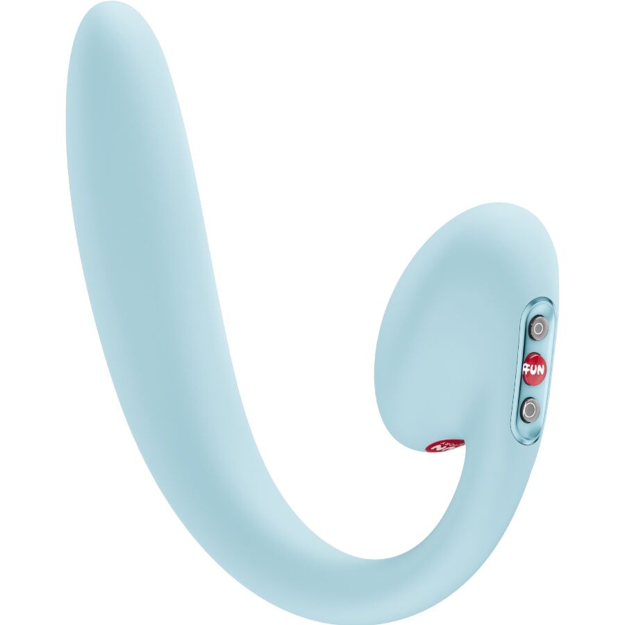 CRESCENDO Einsetzbarer Doppel-Luftpuls-Vibrator Eisblau - Produktansicht 1