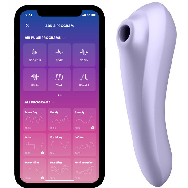DUAL PLEASURE AIR PULSE VIBRATOR MAUVE - Produktansicht 1