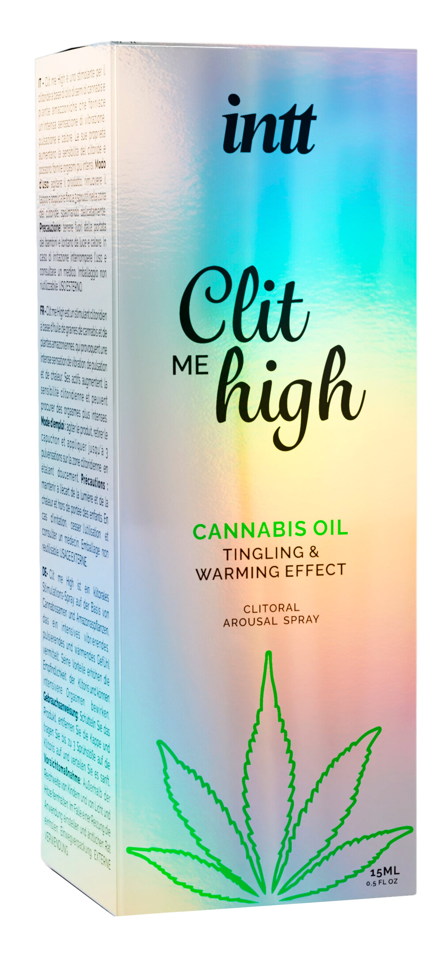 intt Clit Me High Cannabis Oil Stimulationsspray Verpackung 15ml