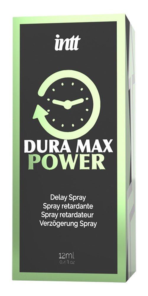 intt Dura Max Power Delay Spray Verpackung Rückseite mit Produktinformationen