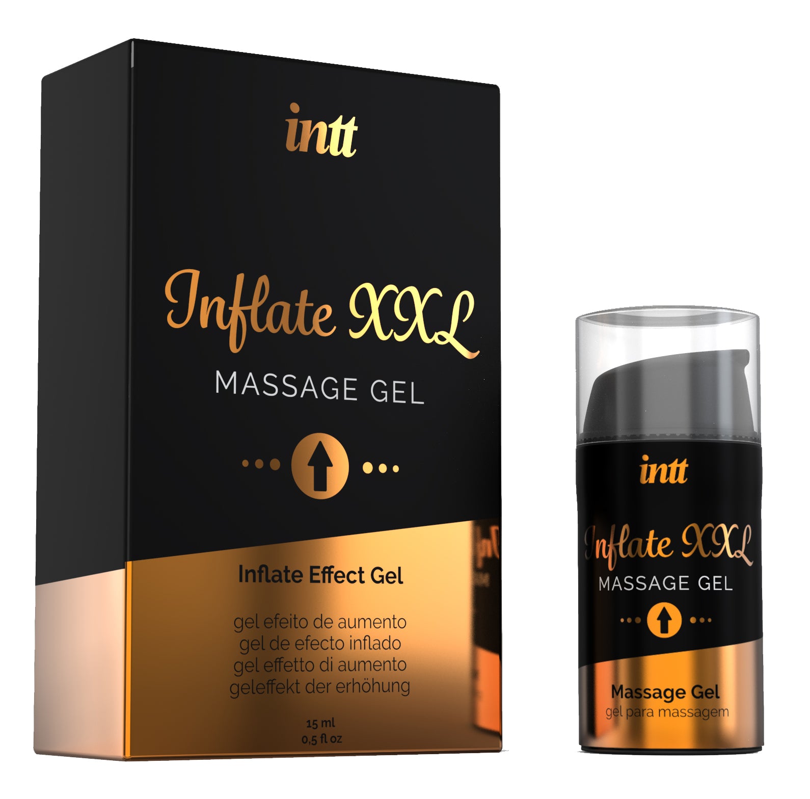 intt Inflate XXL Gel 15ml Verpackung – durchblutungsförderndes Gel für intensiveres Empfinden