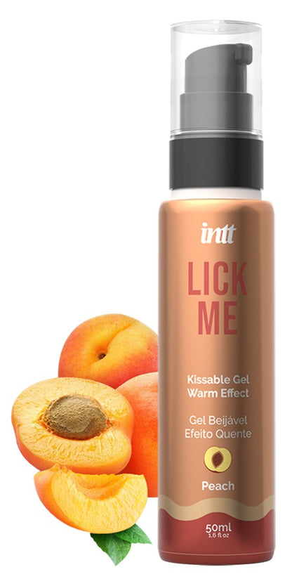 intt lick me kissable gel peach 50ml pfirsich aromagel mit wärme-effekt