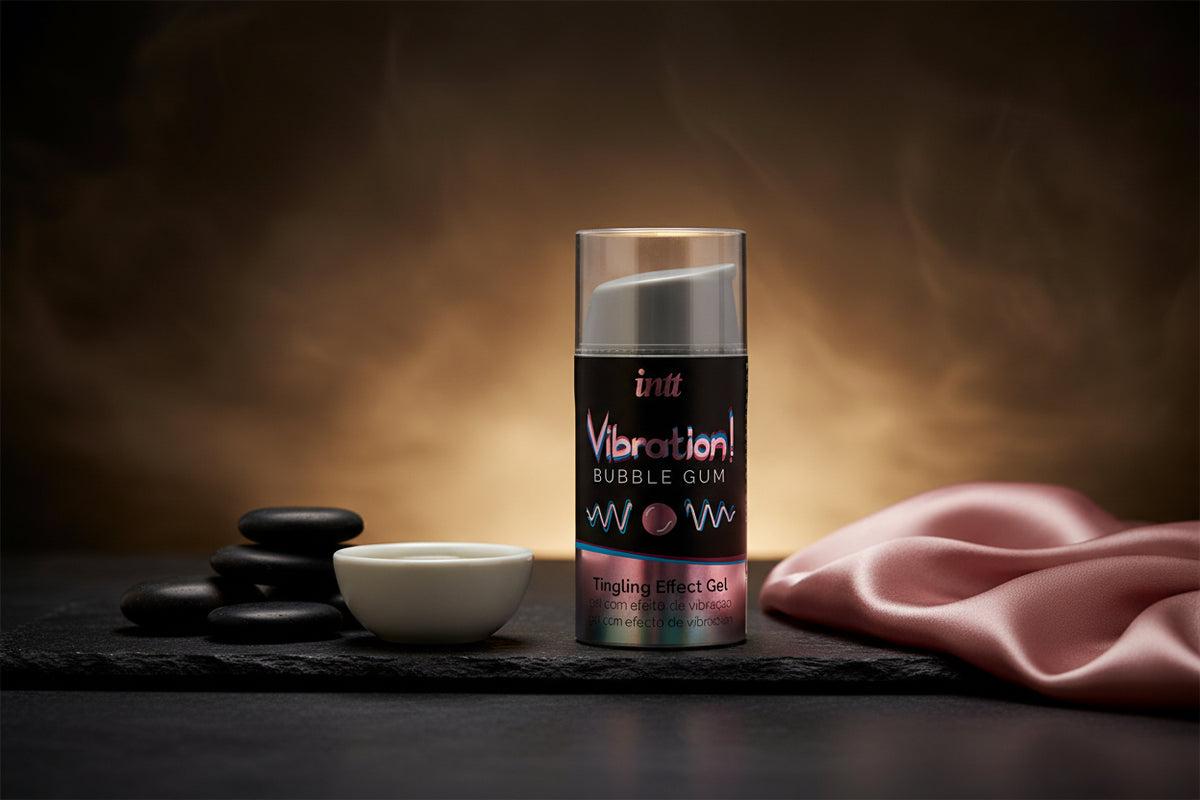 Stimulationsgel Liquid Vibration! Bubble Gum von intt mit süßem Kaugummi-Aroma.