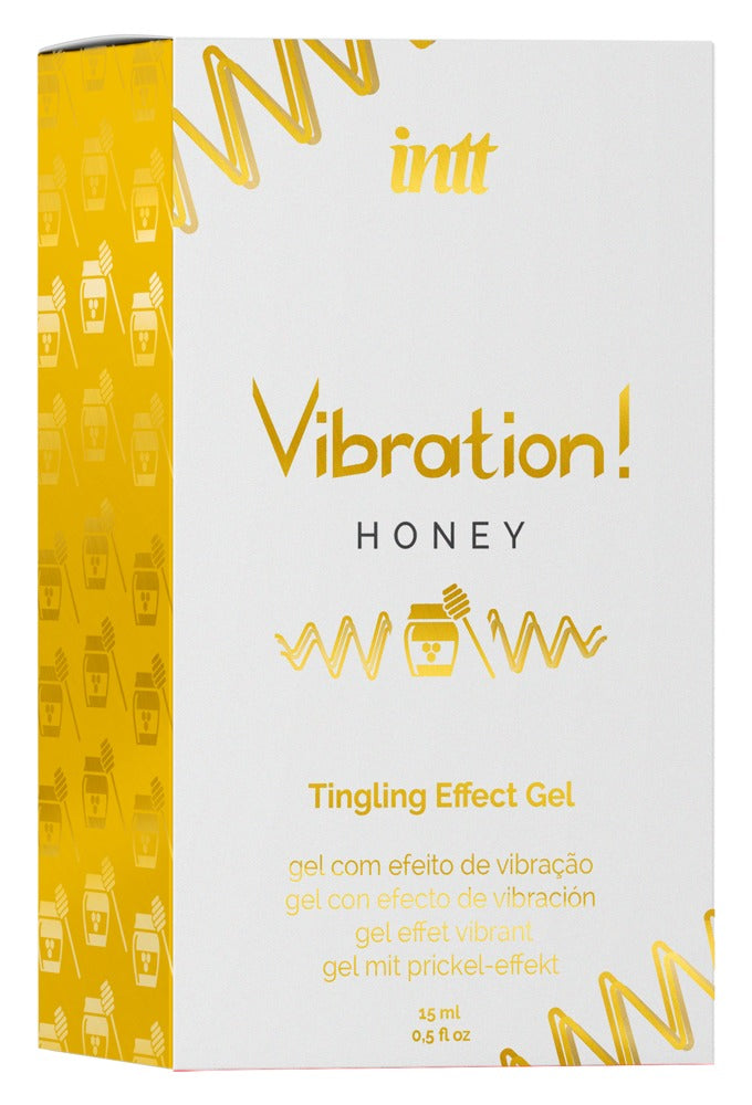 intt Liquid Vibration Honey Stimulationsgel Verpackung mit Honigaroma und pflanzlichen Extrakten