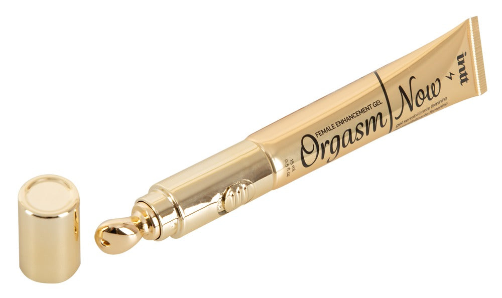Nahaufnahme des vibrierenden Applikators vom intt Orgasm Now Stimulationsgel