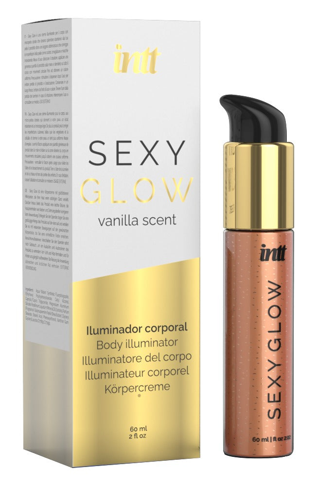 intt Sexy Glow Körpercreme mit Verpackung und Glanzeffekt