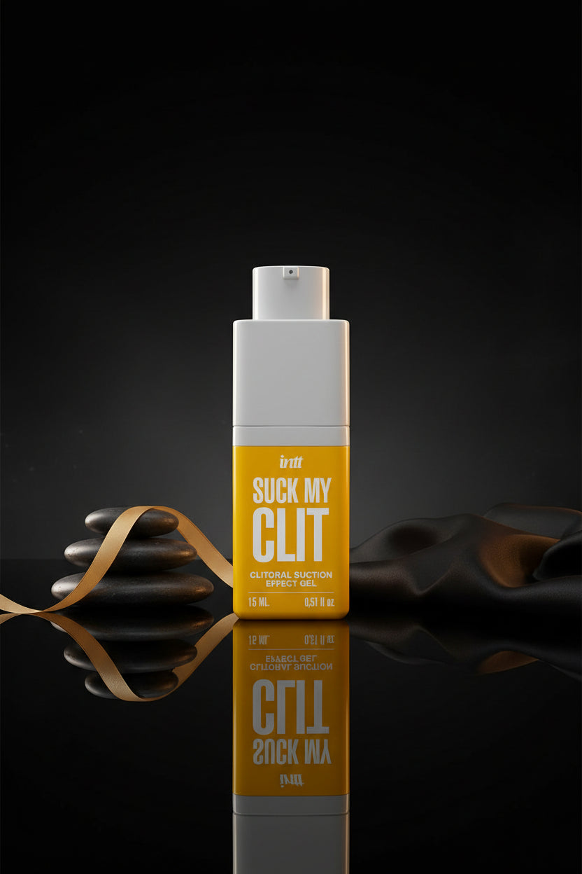 Suck My Clit Tropical Mango Stimulationsgel von intt in Verpackung