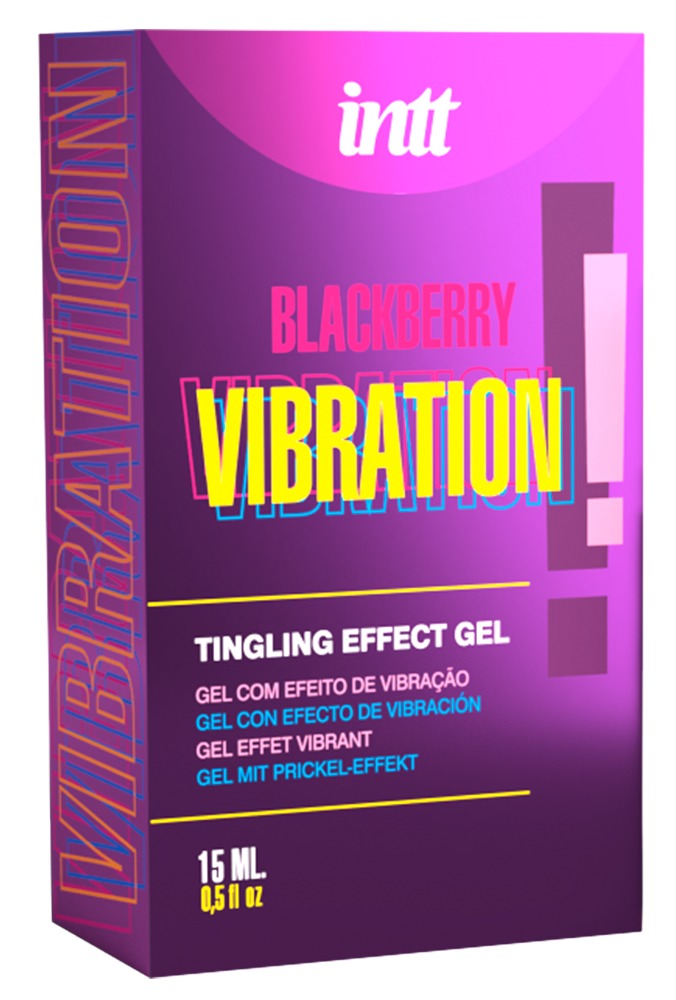 Verpackung des intt Vibration Blackberry Stimulationsgels mit fruchtigem Brombeer-Aroma