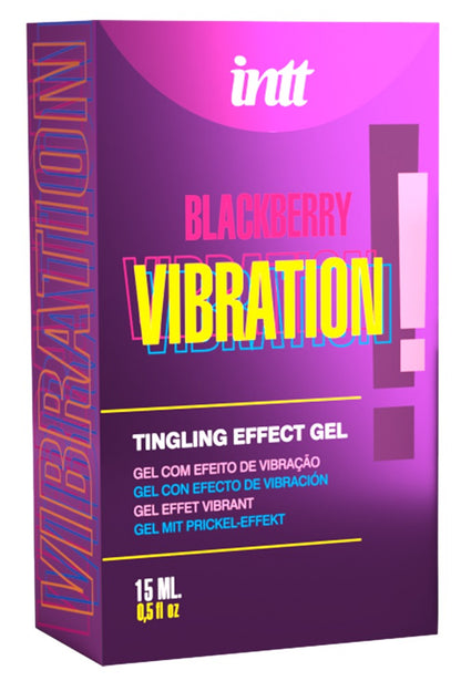 Verpackung des intt Vibration Blackberry Stimulationsgels mit fruchtigem Brombeer-Aroma