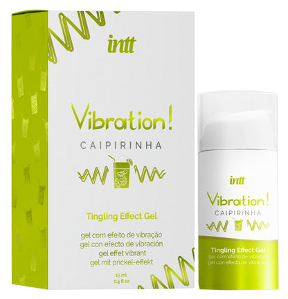 intt Vibration Caipirinha Tingling Effect Gel mit Verpackung und 15 ml Inhalt