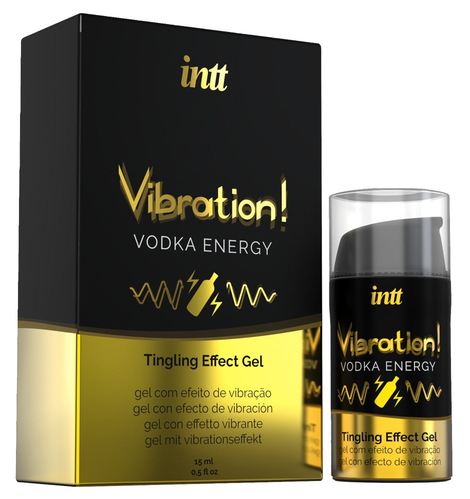 intt Vibration Vodka Energy Stimulationsgel Verpackung und Produkt