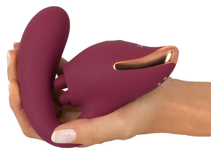 Javida 2 Function Vibrator in der Hand für eine intuitive und einfache Bedienung