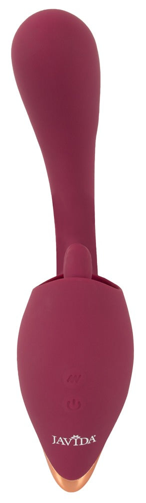 Schlanker Schaft des Javida 2 Function Vibrators aus seidig weichem Silikon