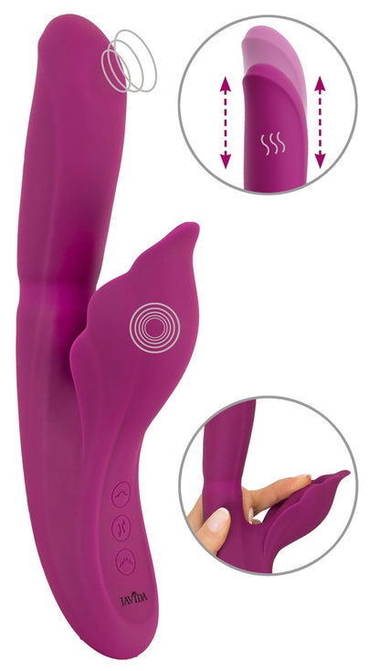 Javida 4 Function Rabbit Vibrator mit Stoß-, Wärme- und Pulsationsfunktion Gesamtansicht