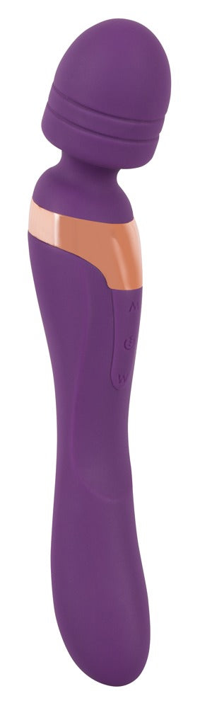 Javida Double Massager Vibrator lila Seitenansicht ergonomische Form