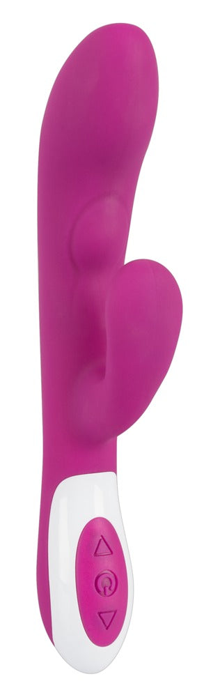 Rabbitvibrator in Lila Seitenansicht mit Reizarm und Schaft