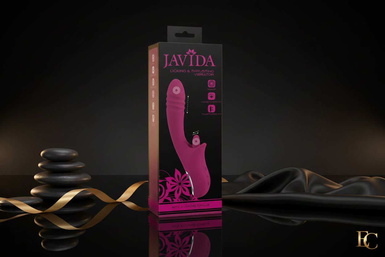 Verpackung Vorderseite Javida Licking & Thrusting Vibrator