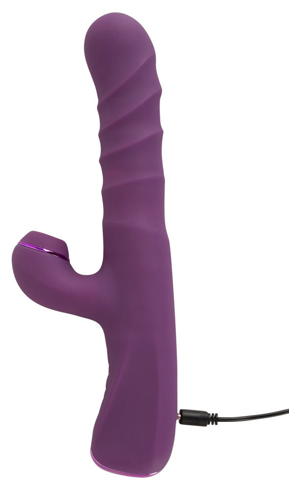 Seitliche Ansicht des Javida Vibrators mit Ladeanschluss