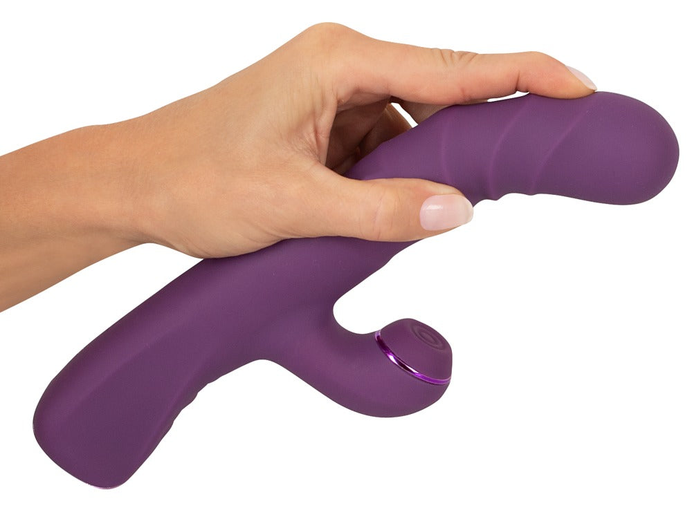 Javida Rabbit Vibrator in der Hand für einfache Bedienung