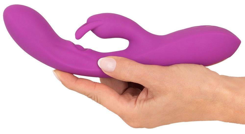 Gebogene Form des Javida Thumping Rabbit Vibrators für ergonomische Anwendung
