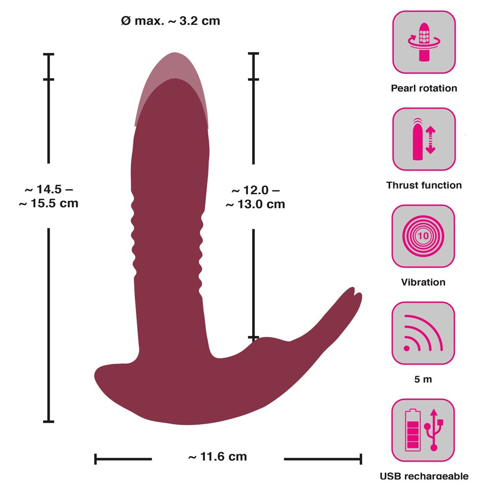 Maße und Abmessungen des Javida Vibrators