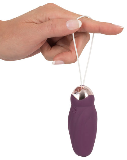 Vibro-Ei mit Fernbedienung in der Hand