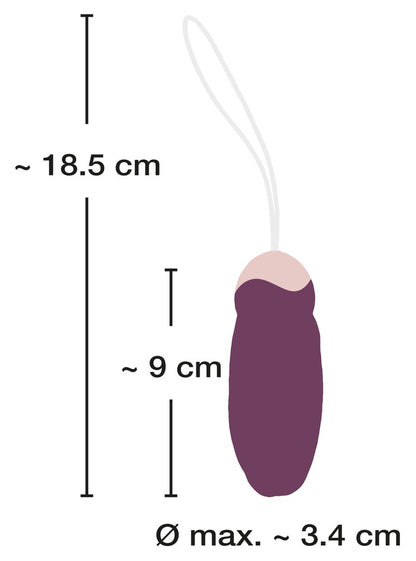 Maße des Vibro-Eis mit Länge und Durchmesser
