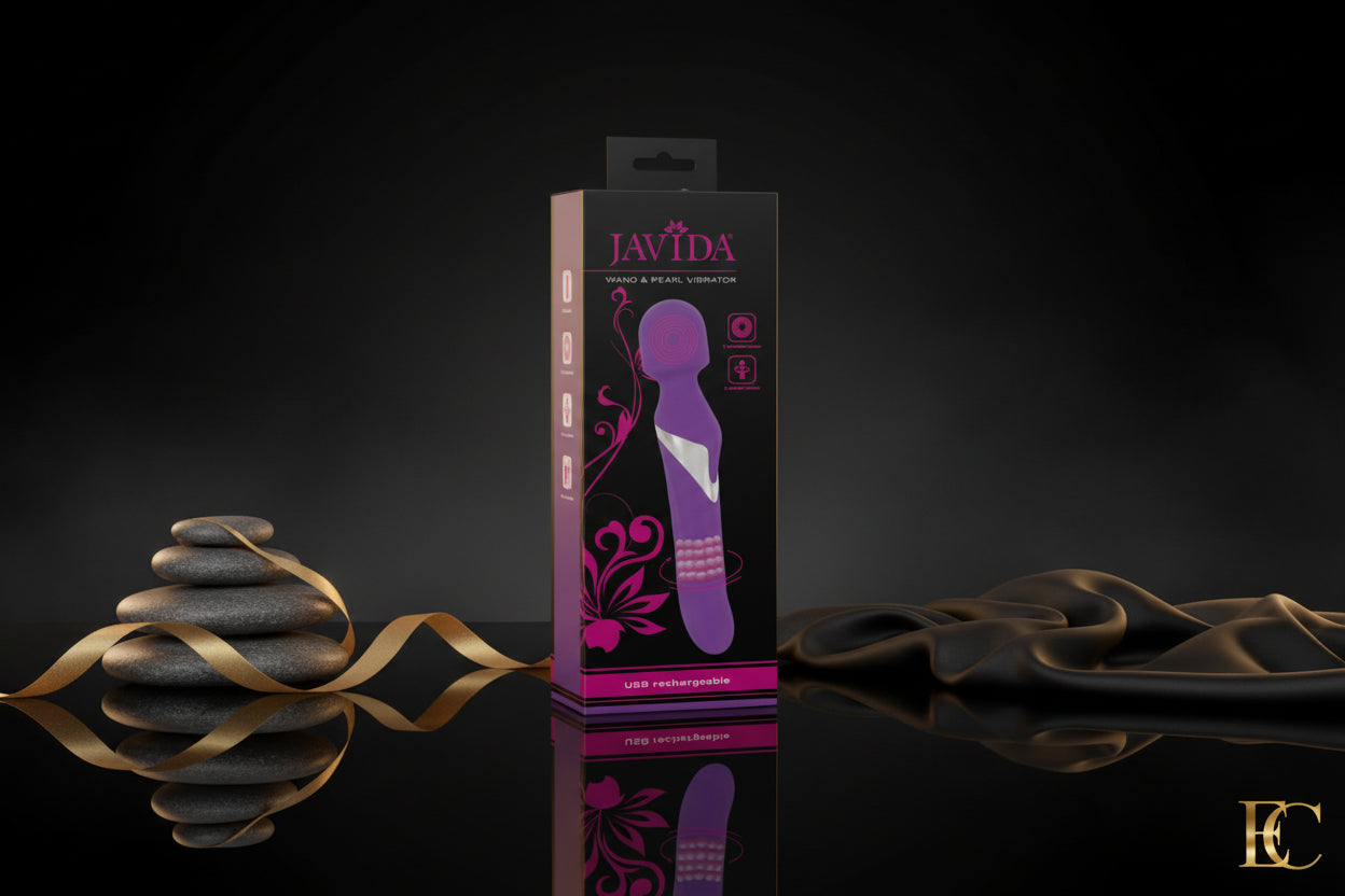 Produktverpackung Javida Wand & Pearl Vibrator Design