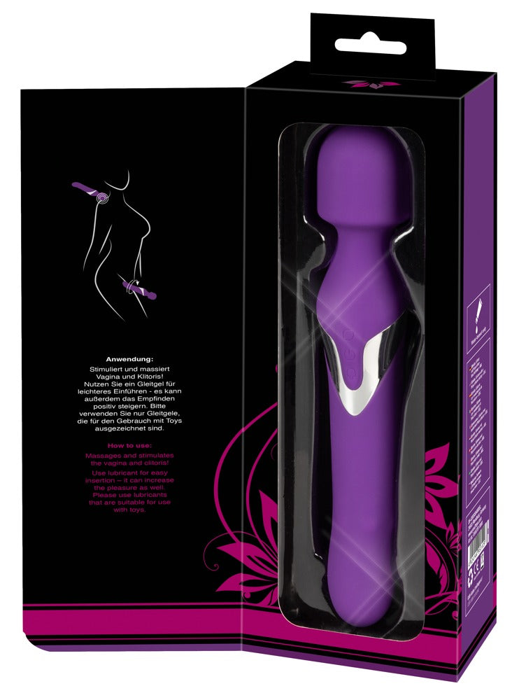 Rückseite der Verpackung des Javida Wand & Pearl Vibrators