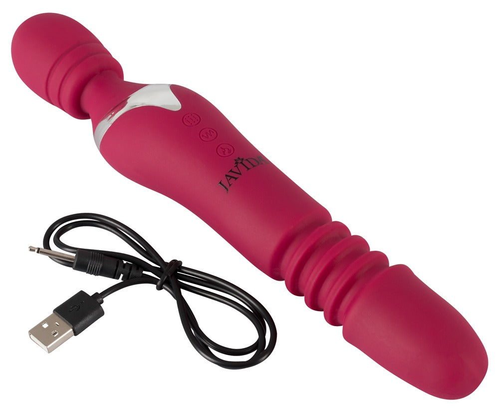 Javida Warming Thrusting Vibe Massagestab rot mit USB Ladekabel