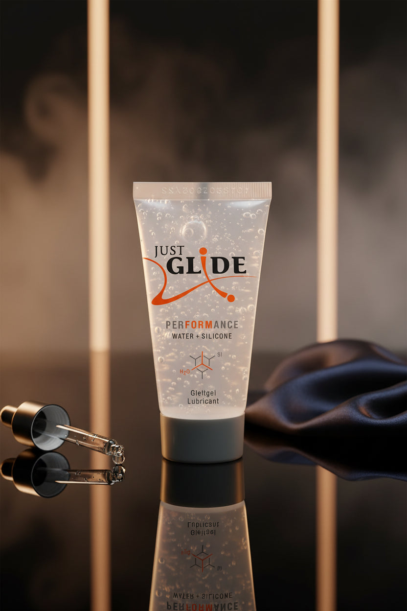 Just Glide Performance Gleitgel in einer ansprechenden Verpackung