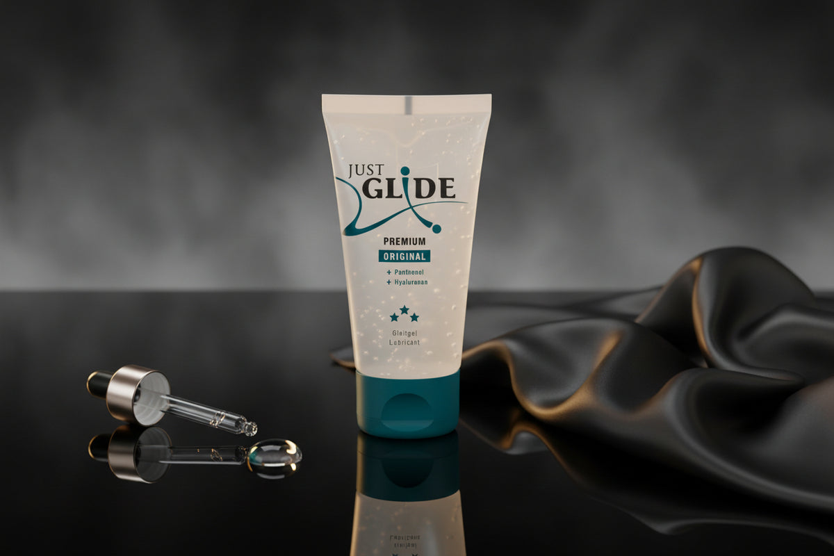 Just Glide Premium Gleitgel für optimale Geschmeidigkeit und Pflege.