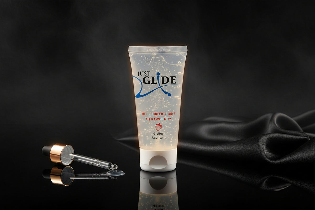 Just Glide Erdbeer Gleitgel in 200 ml Verpackung