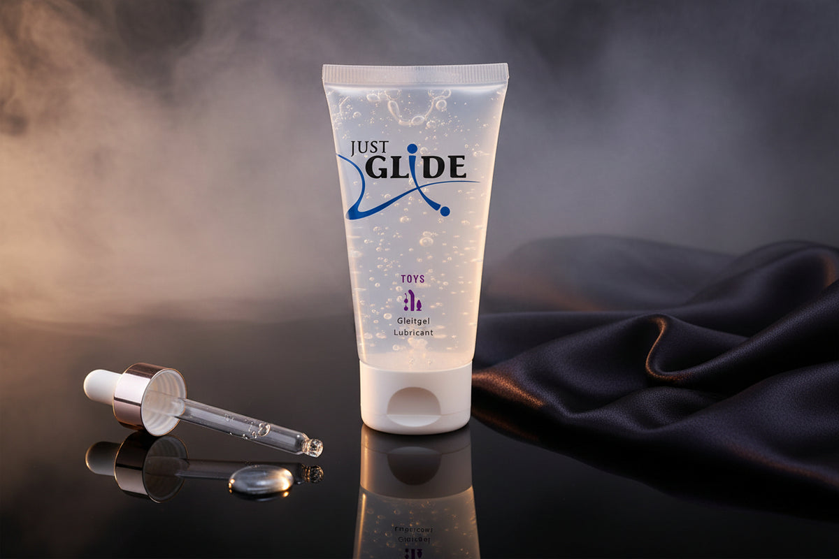 Toylube Gleitgel von Just Glide in transparenter Verpackung