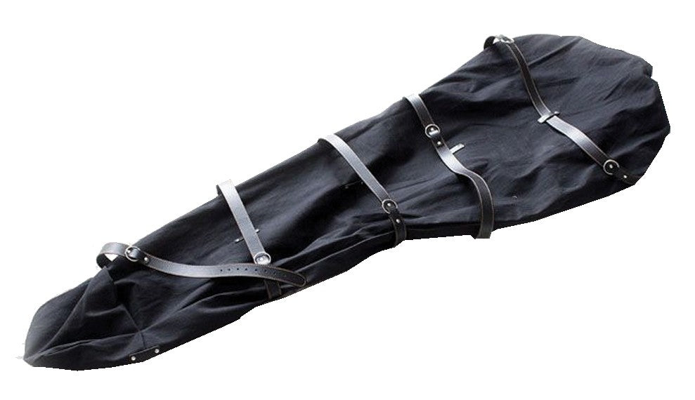KIOTOS Body Bag Ganzkörper-Bondage in Schwarz aus Nylon und PU-Leder in geschlossener Gesamtansicht