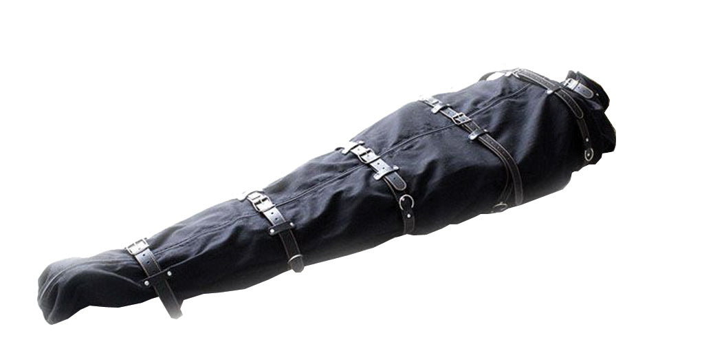 KIOTOS Body Bag Ganzkörper-Bondage in Schwarz kompakt zusammengerollt