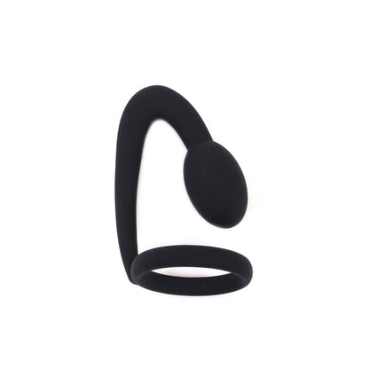 KIOTOS X Silicone Anal Lock in Schwarz mit aufrecht positioniertem Ring und Plug